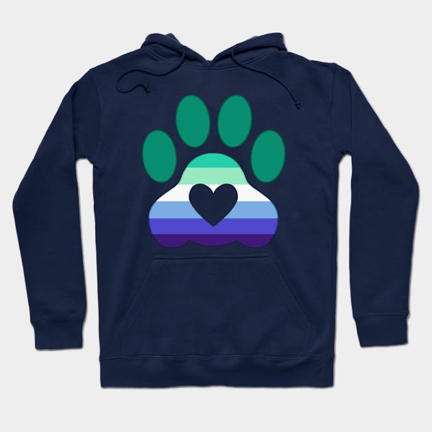 Pride Paw: Gay Man Pride Hoodie by SkyBlueArts